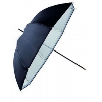 Falcon Eyes flitsparaplu URN-48TSB1 diffuus wit met zilver/zwarte hoes 100 cm